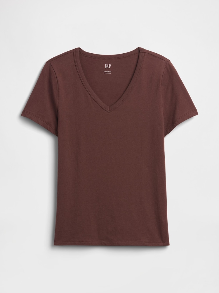 Gap Brown Favourite V-Neck T-Shirt - Image 5 of 5