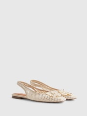 River Island フラワー クロシェ フラット スリングバック シューズ - 画像 3 / 6