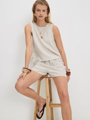 River Island Natural Linen Blend Shorts - Image 4 of 4