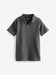 Grey Revere Collar Short Sleeve Polo Shirt (3-16yrs) - Image 1 of 3