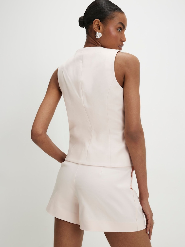 River Island Pink Cotton Sateen Tailored Shorts - Image 2 of 4