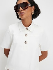 River Island White Cotton Sateen Mini Dress - Image 4 of 4