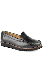 Pavers Black Casual Leather Moccasins - Image 1 of 5