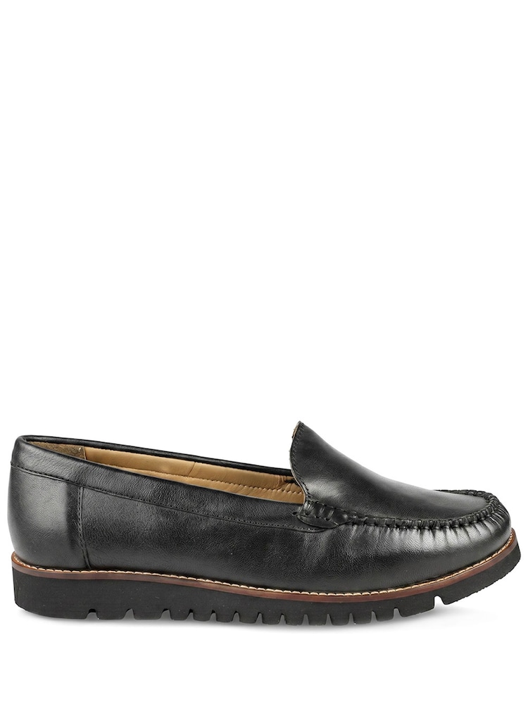 Pavers Black Casual Leather Moccasins - Image 2 of 5