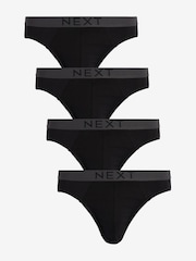 Black Pure 100% Cotton Briefs 4 Pack - Image 1 of 4