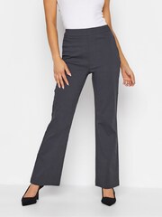 PixieGirl Petite Grey Stretch Bengaline Bootcut Trousers - Image 1 of 4