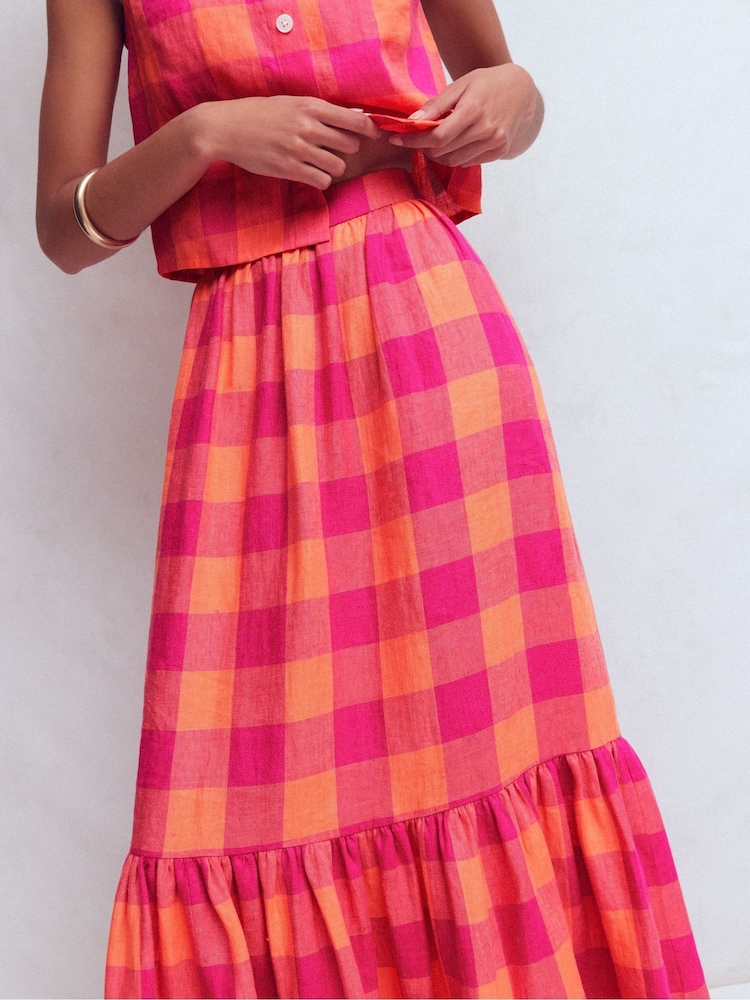 Boden Pink Abigail Linen Maxi Skirt - Image 2 of 5