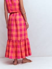 Boden Pink Abigail Linen Maxi Skirt - Image 3 of 5