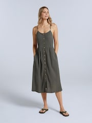 Animal Womens Khaki Green Amelia Organic Dress - Image 1 of 4