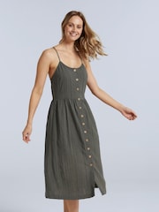 Animal Womens Khaki Green Amelia Organic Dress - Image 3 of 4
