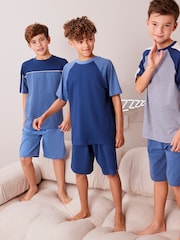 modra - 100% bombažne kratke pižame 3 paket (1.5-16let) - Slika 1 iz 9