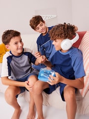 modra - 100% bombažne kratke pižame 3 paket (1.5-16let) - Slika 2 iz 9