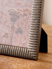 Set of 2 Silver Textured Photo Frames - Image 2 of 4