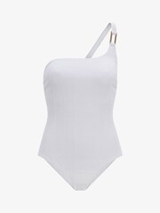Mint Velvet Cream White One Shoulder Swimsuit - Image 2 of 3