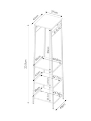 Black Bronx Hallway Storage Coat Stand - Image 6 of 6