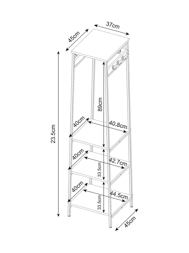 Black Bronx Hallway Storage Coat Stand - Image 6 of 6