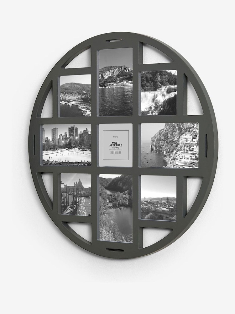Grey Round Multi Collage Picture Frame - Image 3 of 5