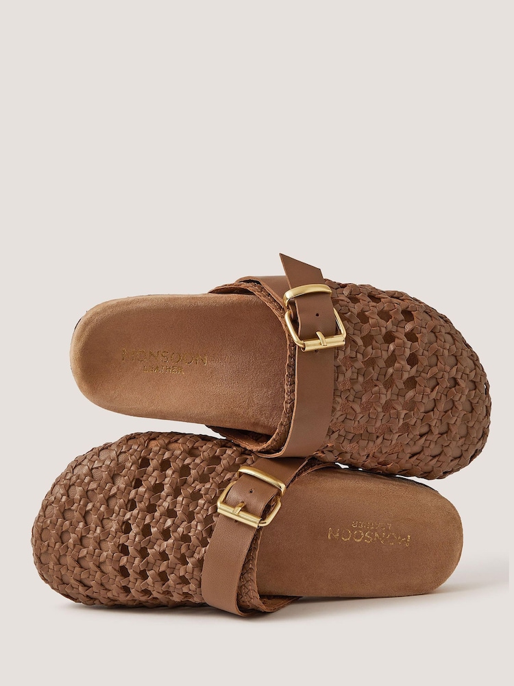 Monsoon Natural Freya Woven Leather Sandals - Image 2 of 2 Monsoon Natural Freya Woven Leather Sandals - Image 2 of 2