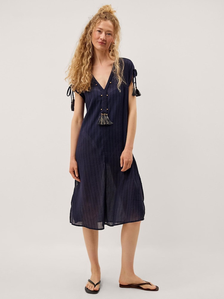 Monsoon Mia Tassel Stripe Midi Kaftan - 4суретінің 1 суреті