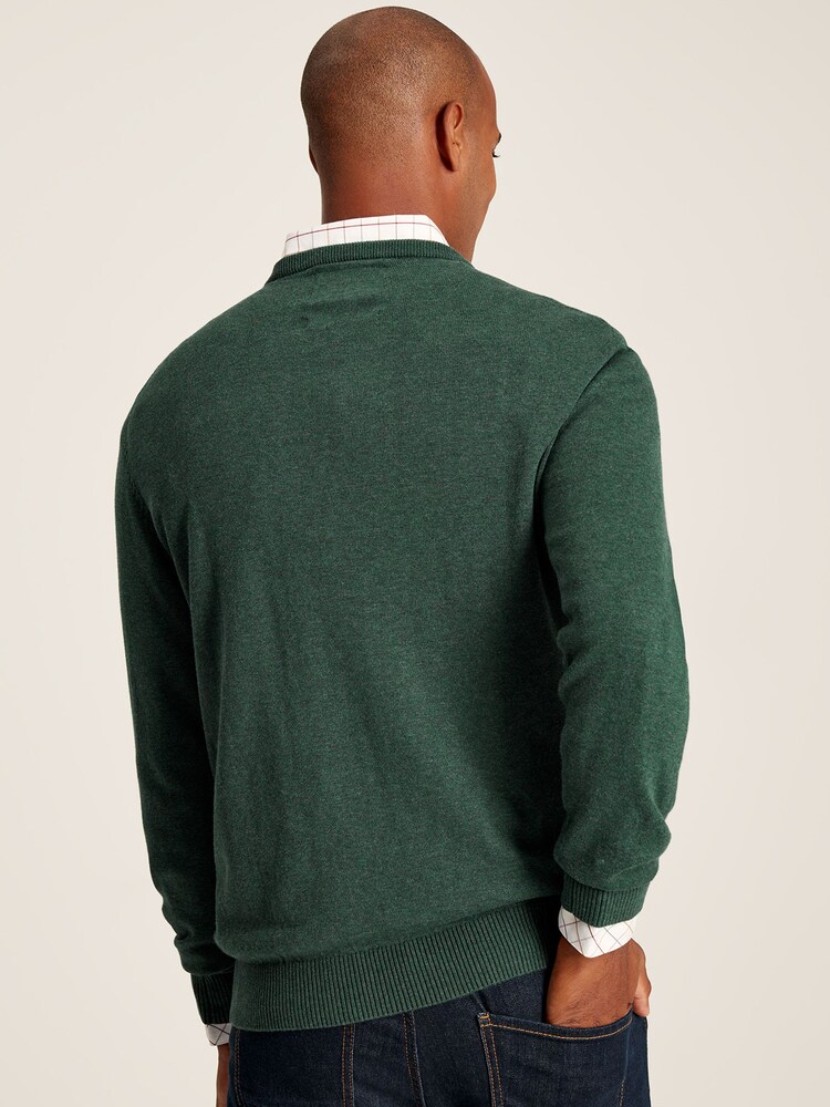 Joules Jarvis Green Cotton Crew Neck Jumper - Image 2 of 6