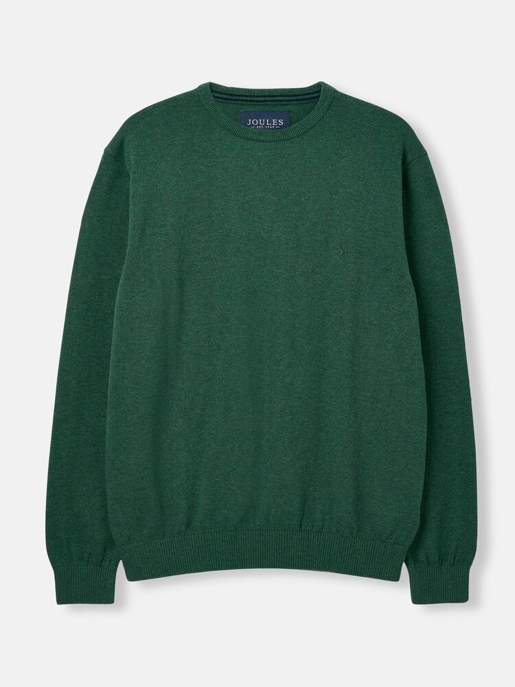 Joules Jarvis Green Cotton Crew Neck Jumper - Image 6 of 6