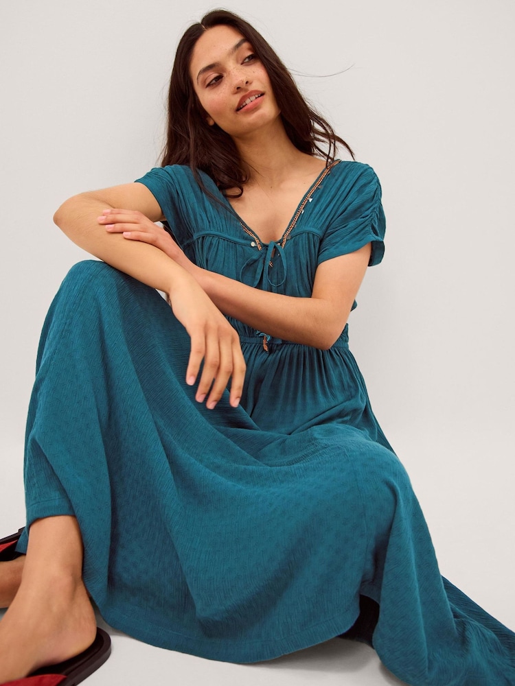 Monsoon Blue Sophia Embellished Midi Dress - Image 1 of 3 Monsoon Blue Sophia Embellished Midi Dress - Image 1 of 3