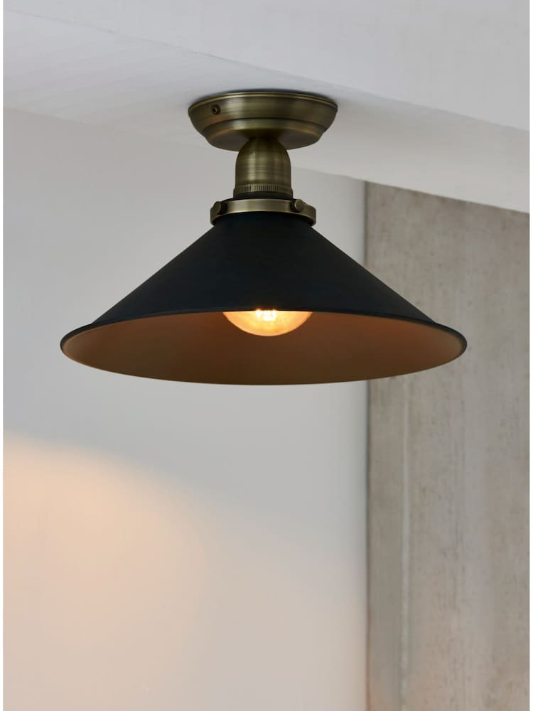 Brass Detroit Flush Ceiling Light - Image 1 of 6
