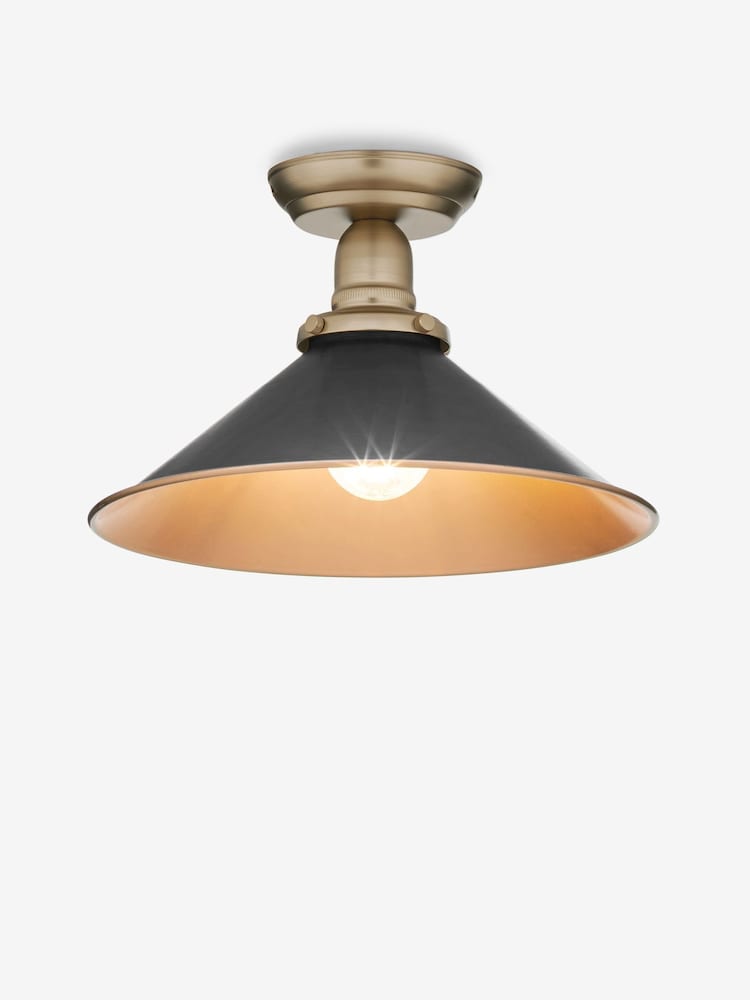 Brass Detroit Flush Ceiling Light - Image 2 of 6