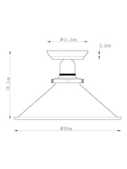 Brass Detroit Flush Ceiling Light - Image 6 of 6
