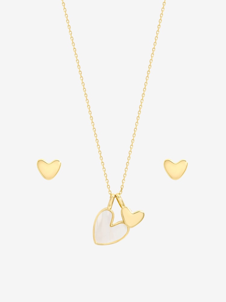 Inicio Gold Mother of Pearl Heart Set - Image 1 of 2