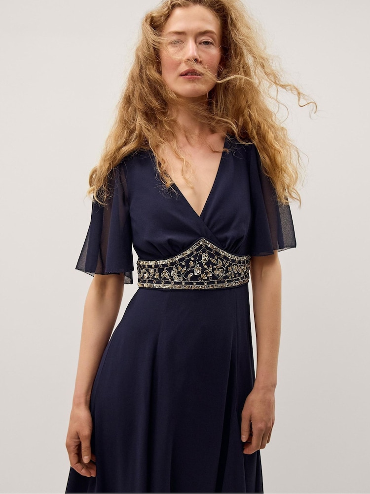 Azul - Monsoon Sienna Vestido maxi bordado - Imagem 2 de 4