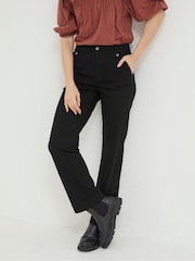 FatFace Black Canvas Ripley Wide Leg Trousers - Image 1 of 4