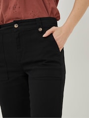 FatFace Black Canvas Ripley Wide Leg Trousers - Image 3 of 4