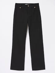 FatFace Black Canvas Ripley Wide Leg Trousers - Image 4 of 4