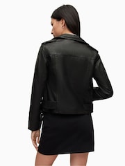 AllSaints Black Balfern Biker Jacket - Image 3 of 8