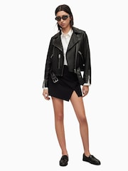 AllSaints Black Balfern Biker Jacket - Image 5 of 8