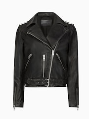 AllSaints Black Balfern Biker Jacket - Image 8 of 8