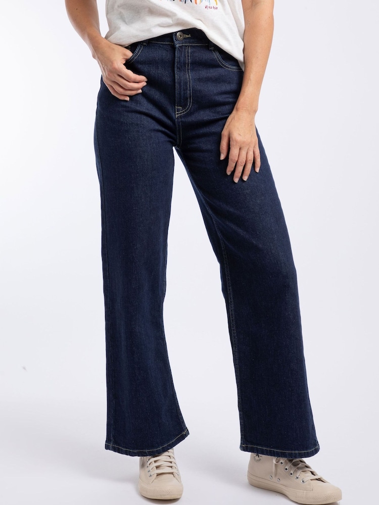 Синий - Weird Fish Джинсы Corine Wide Leg - Изображение 1 8