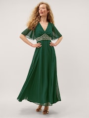 Verde - Monsoon Sienna Vestido maxi bordado - Imagem 1 de 4