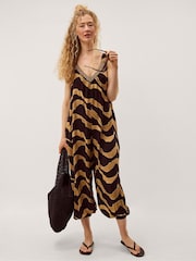 Monsoon Brown Zahara Sleeveless Print Jumpsuit - Image 1 of 5