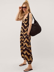 Monsoon Brown Zahara Sleeveless Print Jumpsuit - Image 2 of 5