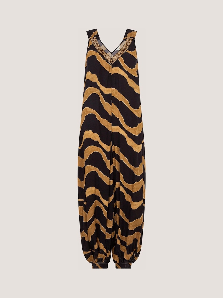 Monsoon Brown Zahara Sleeveless Print Jumpsuit - Image 5 of 5 Monsoon Brown Zahara Sleeveless Print Jumpsuit - Image 5 of 5