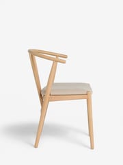 Set of 2 Soft Linen Look Light Natural Stockholm Light Wood Leg Dining Chairs - Image 4 of 9