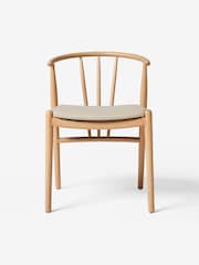 Set of 2 Soft Linen Look Light Natural Stockholm Light Wood Leg Dining Chairs - Image 6 of 9