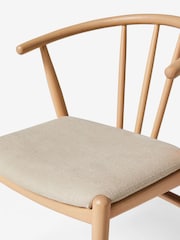 Set of 2 Soft Linen Look Light Natural Stockholm Light Wood Leg Dining Chairs - Image 7 of 9