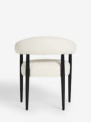 Set of 2 Casual Boucle Oyster Aire Black Leg Dining Chairs - Image 6 of 8