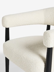 Set of 2 Casual Boucle Oyster Aire Black Leg Dining Chairs - Image 7 of 8