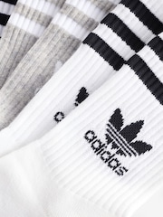 Negro/gris/blanco - adidas Originals 3 Stripe Crew Socks - Imagen 2 de 4