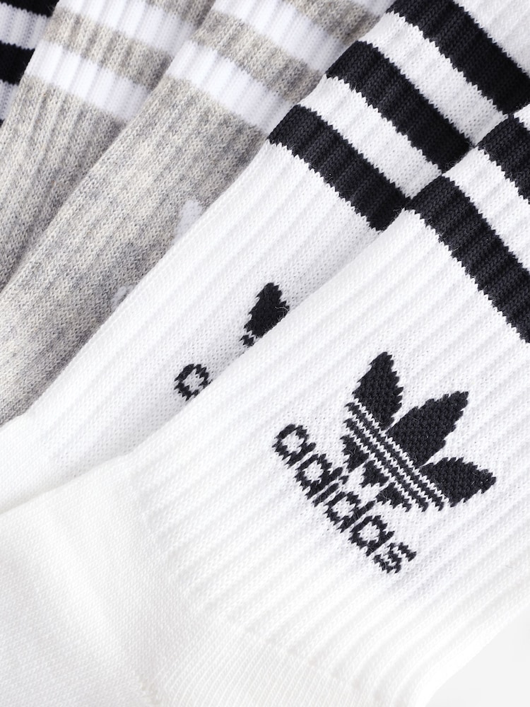 Negro/gris/blanco - adidas Originals 3 Stripe Crew Socks - Imagen 2 de 4