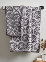 Grey Geo Charcoal Egyptian 100% Cotton Towel - Image 3 of 4